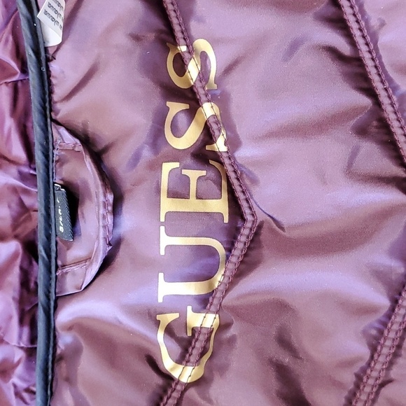 GUESS. DARK PURPLE/BLACK PUFFER Jacket. small P. Zipper closure, Zipper … - Picture 8 of 17